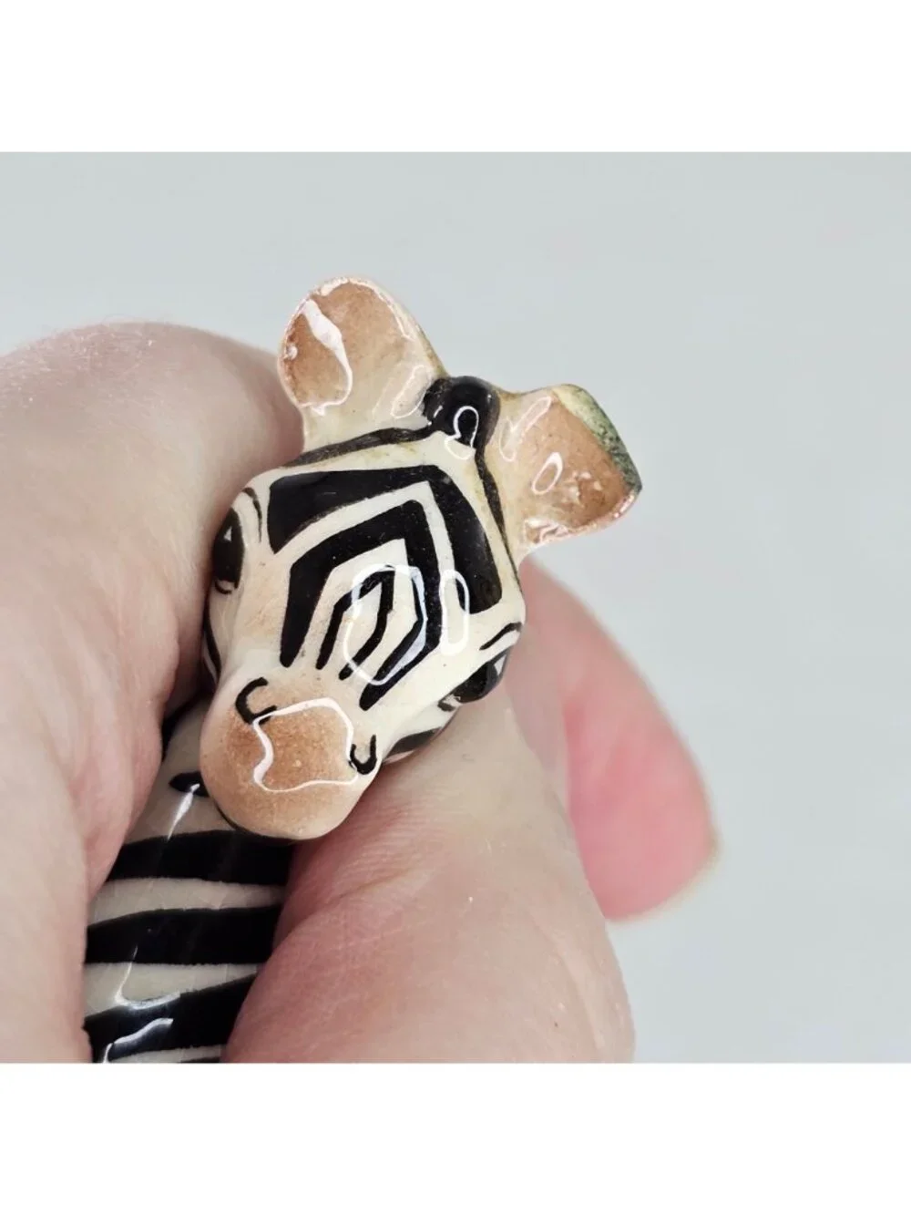 Vintage 1950s Hagen Renaker DW Zebra Baby Figurine Monrovia Ceramic *Repaired*